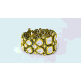 Indulge in the elegance of our Green Enameled Broad Bracelet - (KMBR0086)