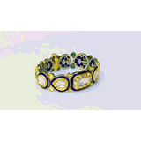 Celebrate artistry and elegance with our exquisite Blue Enameled Bracelet - (KMBR0132)