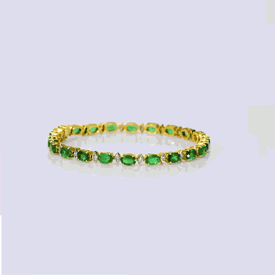 Introducing our Emerald Oval and Diamond Bracelet - (GDBR0060)