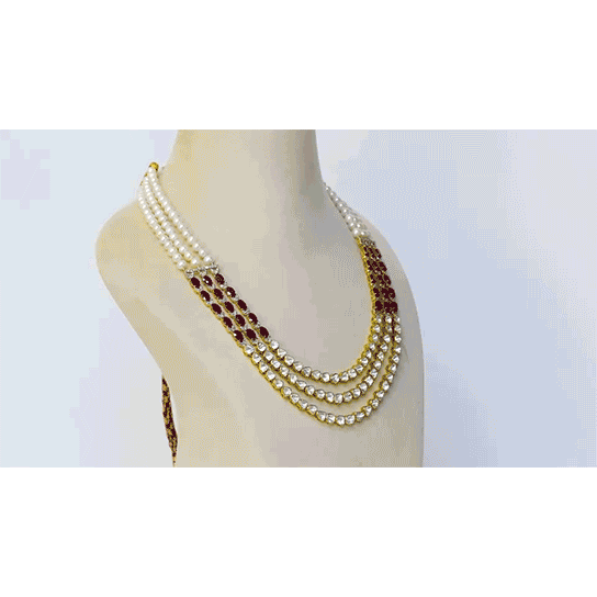 Discover the epitome of elegance with our fusion-style three-line necklace - (WDN1155)