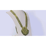 Embrace Tradition: Adorn yourself with our exquisite Green Enameled Rani Haar and Earring Pair - (KMNE3451)