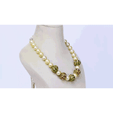 Introducing our exquisite Red and Green Meenakari Ball Necklace adorned with shimmering Diamond Polki and strung with lustrous South Sea Pearls - (KMNE2765)