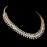 Elegant fusion-style flexible necklace adorned with dazzling diamond Polki, designed for a sleek and adjustable fit. - WDN1191