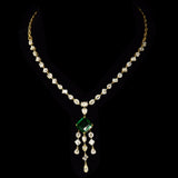Timeless Brilliance: Mutual Cut Diamond Necklace with Striking Emerald Octagon - GDNE0514