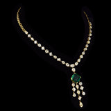Timeless Brilliance: Mutual Cut Diamond Necklace with Striking Emerald Octagon - GDNE0514