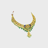 Graceful Splendor: Explore the allure of our multi-enameled peacock design necklace and earring set - (KMNE3352)