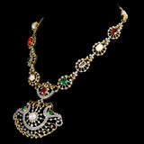 Radiate Elegance & Tradition – Exquisite Navratan Necklace with Diamonds - GDNE0507