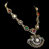Radiate Elegance & Tradition – Exquisite Navratan Necklace with Diamonds - GDNE0507