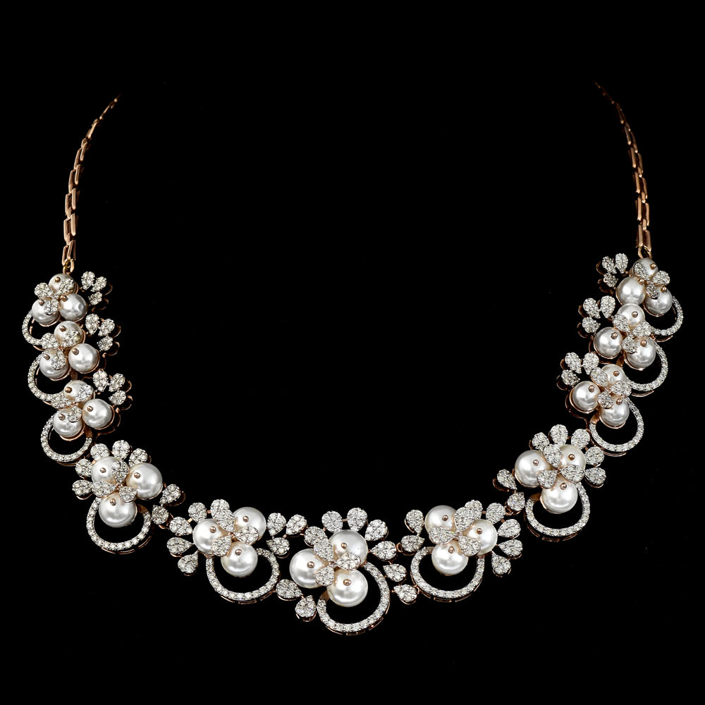 Exquisite designer necklace featuring lustrous pearls and dazzling diamonds, blending elegance with timeless charm. - PGDNE0131