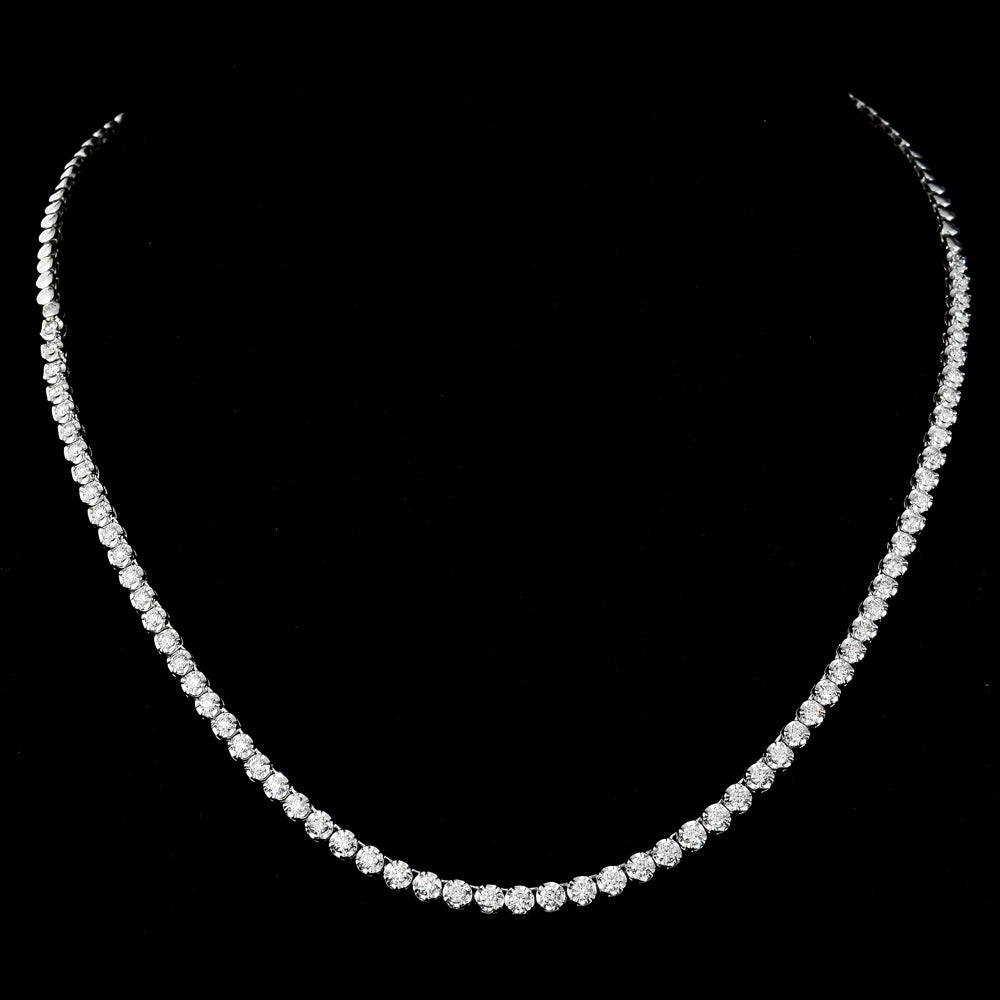 Sleek and elegant single-line diamond chain necklace, featuring timeless sophistication and sparkling brilliance. - PGDNE0135