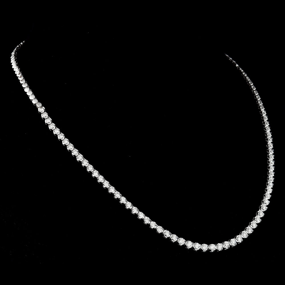 Sleek and elegant single-line diamond chain necklace, featuring timeless sophistication and sparkling brilliance. - PGDNE0135
