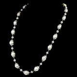 Exquisite necklace featuring radiant gold, dazzling diamonds, and luxurious South Sea pearls. - WDN1204