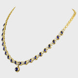 Elegant kyanite and diamond sleek design necklace, featuring a perfect blend of modern sophistication and timeless charm. - PGDNE0140