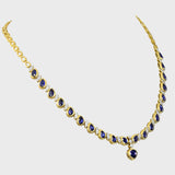 Elegant kyanite and diamond sleek design necklace, featuring a perfect blend of modern sophistication and timeless charm. - PGDNE0140