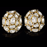 Elegant fusion-style tops featuring diamond polki and round diamonds, crafted in  gold for a timeless sparkle. Perfect for adding sophistication to any look. - KME2374