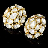 Elegant fusion-style tops featuring diamond polki and round diamonds, crafted in  gold for a timeless sparkle. Perfect for adding sophistication to any look. - KME2374