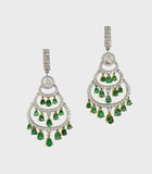 Stunning long earring pair, marrying the traditional allure of Bali-inspired tops with the intricate elegance of Chandbali design at the bottom. Embrace the fusion of heritage and contemporary chic.(PGDE0349)