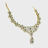 Exquisite emerald and diamond necklace set, Let your inner radiance shine through the allure of precious gemstones.(GDNE0457)
