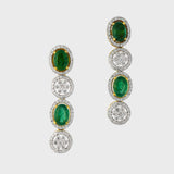 Enchant with elegance in our Emerald oval and diamond necklace and earring pair. Each piece exudes timeless sophistication and luxury.(GDNE0470)