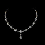 Adorn yourself with elegance and sophistication with our Mutual Cut Diamond and Diamond Round Necklace and Earring Pair - (GDNE0485)