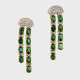 Our double line necklace set features mesmerizing Emerald ovals and dazzling round diamonds, perfectly curated to captivate hearts.(GDNE0488)