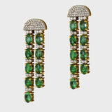 Our double line necklace set features mesmerizing Emerald ovals and dazzling round diamonds, perfectly curated to captivate hearts.(GDNE0488)