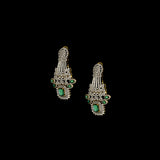 Exude timeless elegance with this stunning diamond and emerald necklace and earring set. A bold designer masterpiece, perfect for grand occasions.(GDNE0510)