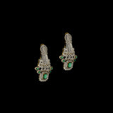 Exude timeless elegance with this stunning diamond and emerald necklace and earring set. A bold designer masterpiece, perfect for grand occasions.(GDNE0510)