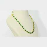 Emerald Elegance Necklace Set A timeless single-line necklace featuring vivid oval emeralds and brilliant diamonds, paired with elegant matching earrings for effortless luxury and refined everyday glamour.(GDNE0544)