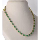 Emerald Elegance Necklace Set A timeless single-line necklace featuring vivid oval emeralds and brilliant diamonds, paired with elegant matching earrings for effortless luxury and refined everyday glamour.(GDNE0544)