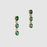 Emerald Elegance Necklace Set A timeless single-line necklace featuring vivid oval emeralds and brilliant diamonds, paired with elegant matching earrings for effortless luxury and refined everyday glamour.(GDNE0544)