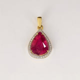 Ruby & Diamond Pendant A vibrant ruby pendant framed with brilliant diamonds, designed to add effortless elegance and timeless beauty to your jewellery collection.(GDPE0417)