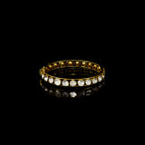Elegant gold bangle featuring round uncut polki diamonds in a classic setting—perfect for adding timeless charm to any attire.(KMB0549)