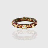 Elegant antique gold bangle featuring large square polki diamonds accented with fine detailing. A timeless piece that reflects royal heritage and impeccable craftsmanship for special occasions.(KMB0587)