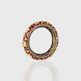 Elegant antique gold bangle featuring large square polki diamonds accented with fine detailing. A timeless piece that reflects royal heritage and impeccable craftsmanship for special occasions.(KMB0587)