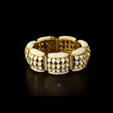 A regal gajra bracelet adorned with uncut polki diamonds, sparkling rounds, and delicate pearls—crafted to celebrate timeless heritage. (KMBR0149)