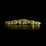 Royal Polki Flexible Bracelet A luxurious flexible bracelet showcasing oversized diamond polki, accented with shimmering polki details and rich green enamel for timeless royal elegance and charm.(KMBR0153)