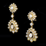 Earring pair with uncut diamond and diamond chakri in 18k gold. - KME2179