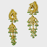 Elevate your elegance with our exquisite pair of traditional long earrings. - (KME2197)