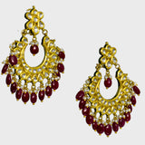 Step into timeless elegance with our exquisite traditional evergreen chandbali earrings. - (KME2213)