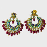 Step into timeless elegance with our exquisite traditional evergreen chandbali earrings. - (KME2213)