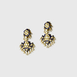 Elevate your style with this exquisite blue Meena Pankhi necklace and earring set, featuring uncut diamonds and delicate pearls. A timeless blend of traditional artistry and elegance, perfect for festive and bridal occasions.(KMNE3625) + (KME2445)