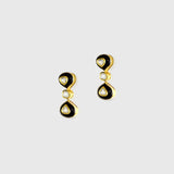 This elegant necklace features sparkling diamond Polki paired with bold black onyx, blending traditional charm with modern style. Handcrafted with precision, it's perfect for festive occasions or evening wear.(WDN1219) + (KME2448)