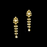 Exquisite traditional Polki diamond earrings crafted in 18K gold, featuring elegant dangling design with intricate meenakari artwork at the back for timeless royal charm.(KME2471)