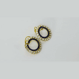 Modern fusion-style earrings featuring sparkling Polki diamonds and rich blue sapphires, crafted to add elegance, charm, and timeless beauty to every look.(KME2485)