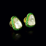 Bold Diamond Polki tops surrounded by vibrant emeralds, beautifully blending timeless heritage, refined elegance, and everyday luxury for every occasion.(KME2532)