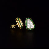 Bold Diamond Polki tops surrounded by vibrant emeralds, beautifully blending timeless heritage, refined elegance, and everyday luxury for every occasion.(KME2532)