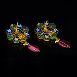 Necklace Set Navratan with S.S. Pearl and Polki Diamond- KMNE2764 + KME1847