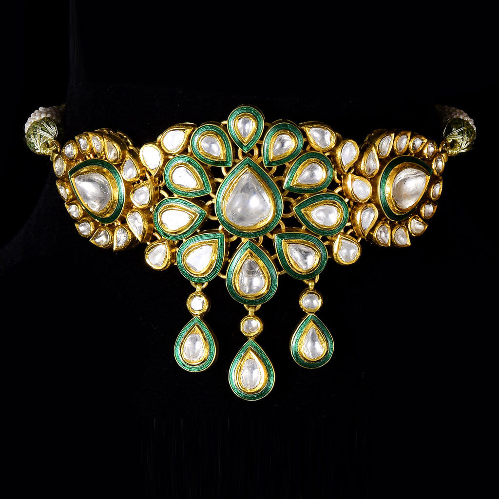 Necklace with Uncut Polki Diamond - KMNE2808