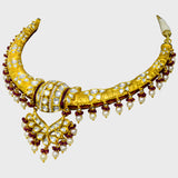 Timeless Traditional Hasli Style Necklace and Long Earring - (KMNE3410)